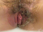 Shaving off my Extreme Hairy Big Clit Pussy Lips in Close up