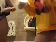 Teens Lesbian in public bathroom