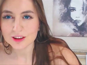 Young Teen Cam Girl with Blue Eyes Squirting her Pink Pussy in Closeup